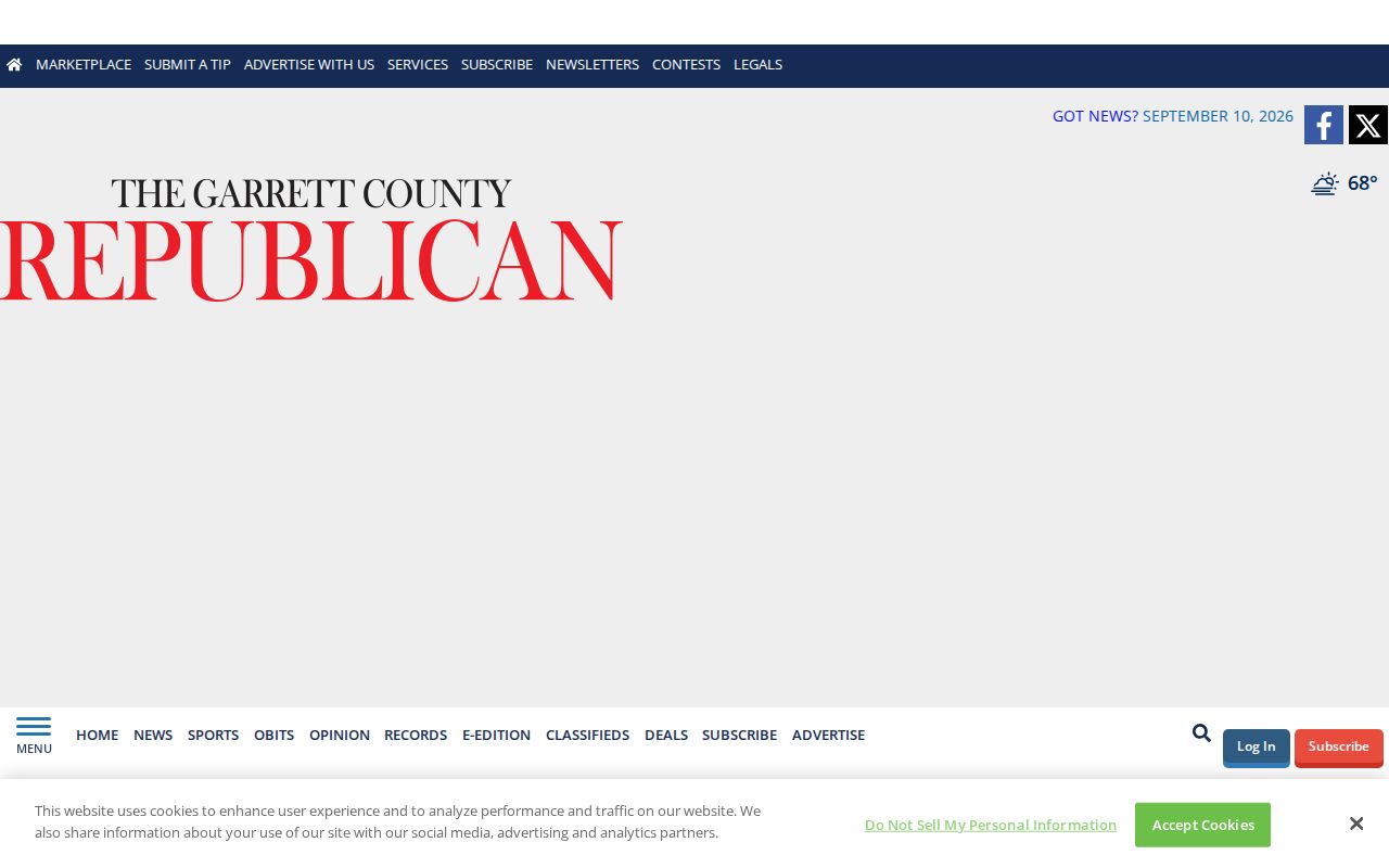 Garrett County arrest news index showing article-driven publication cadence